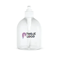 REFLASK 500. Butelka z dozownikiem, wykonana z PET i PP 500 mL z nadrukiem na zamówienie