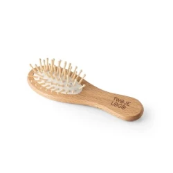 DERN. Drewniana szczotka do włosów z bambusowymi ząbkami do naniesienia logo