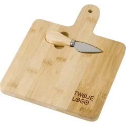 Bambusowy zestaw do sera z nadrukiem logo