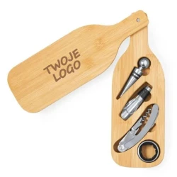 Bambusowy zestaw do wina, 4 el. z nadrukiem na zamówienie