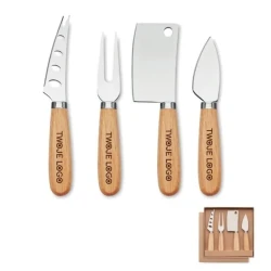 Zestaw 4 noży do sera CAMEMBERT z logo