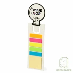 Zestaw do notatek, karteczki samoprzylepne, zakładka do książki, papier z nasionami do drukowania logo