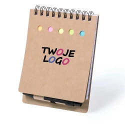 Zestaw do notatek, notatnik ok. A6, karteczki samoprzylepne, długopis z logo firmy