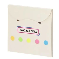 Zestaw do notatek ze zrecyklingowanych kartoników po mleku, karteczki samoprzylepne z nadrukiem logo