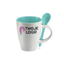 Dwukolorowy kubek z łyżeczką DUAL do nałożenia logo