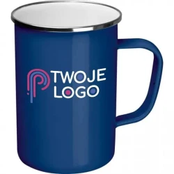 Kubek metalowy emaliowany 550 ml z naniesieniem logo