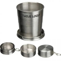 Kubek stalowy składany 250 ml do naniesienia logo