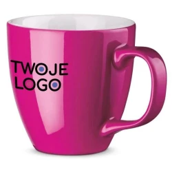 PANTHONY. Porcelanowy kubek z hydroglazurą o pojemności 450 ml z nadrukiem logo