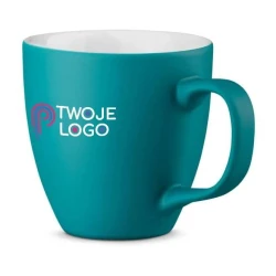 PANTHONY MAT. Porcelanowy kubek z hydroglazurą o pojemności 450 ml do nałożenia logo