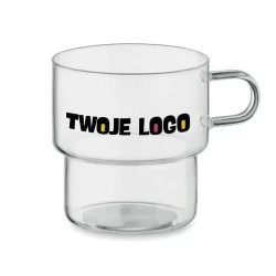 Wysoka szklanka borokrzem. 300 BOROMUG z logo firmy