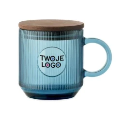 Kubek szklany prążkowany 300ml VITRIO MUG z nadrukiem na zamówienie
