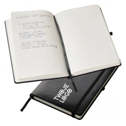 Notatnik A5 w linie imitacja skóry 13,9 x 21 cm z nadrukiem logo