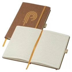 Notatnik A5 w linie ze skóry z recyklingu 14 × 21 cm z logo firmy