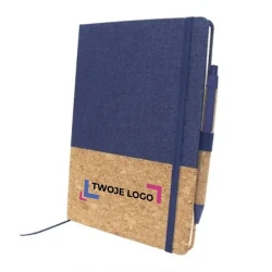 Korkowy notatnik A5 z długopisem | Layla z naniesieniem logo