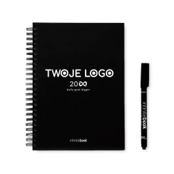 STARTER KIT INFINITE PLANNER A5. Zestaw zawiera „Infinite Diary”, zestaw do czyszczenia, marker i uchwyt na marker z logo firmy