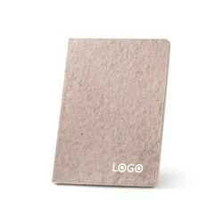 TEAPAD SEMI-RIGID. Notatnik A5 z półsztywną okładką wykonaną z odpadów liści herbaty (65%) z logo
