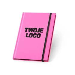 WATTERS. Notatnik A5 z fluorescencyjnego PU z kartkami w linie z logo firmy