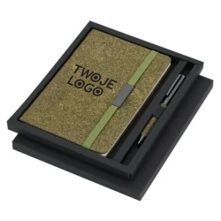 Zestaw upominkowy, notatnik ok. A5, długopis, pudełko podarunkowe do drukowania logo
