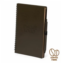Notatnik A5 z łusek kawowych z długopisem do nałożenia logo