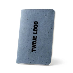 COFFEEPAD SOFT. Notatnik A6 z elastyczną okładką wykonaną z odpadów z łusek kawy (65%) z nadrukiem logo