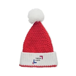 Czapka świąteczna z dzianiny AURIGA z logo firmy