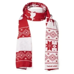 Szalik, świąteczny wzór z nadrukiem logo