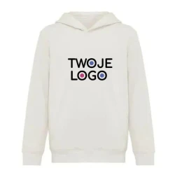 Dziecięca bluza z kapturem i kieszeniami Iqoniq Yengo z bawełny z recyklingu z logo firmy