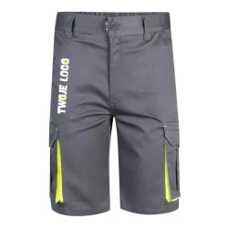 VL HEMERA. Elastyczne bermudy z wieloma kieszeniami (240 g/m²), z bawełny (46%), EME (38%) i poliestru (16%) z nadrukiem na zamówienie