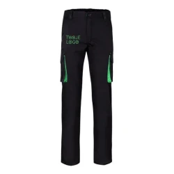 VL FIDES. Elastyczne spodnie z wieloma kieszeniami (240 g/m²) z bawełny (46%), EME (38%) i poliestru (16%) do naniesienia logo