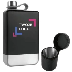 Zestaw piersiówka, kieliszki i lejek TAHAT Schwarzwolf do naniesienia logo