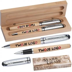 Zestaw piśmienny długopis i pióro kulkowe Mark Twain do naniesienia logo
