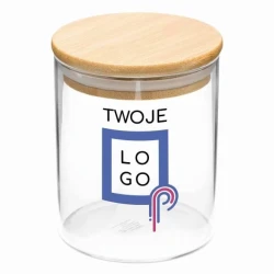 Szklany słoik ECO STORAGE S, pojemność ok. 450 ml do naniesienia logo