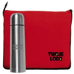 Zestaw koc z polaru 2w1 i termos 500 ml LIVERPOOL z logo