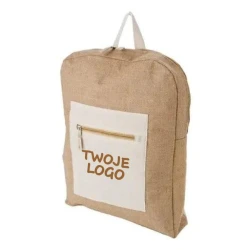 Plecak z juty z logo firmy