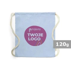 Worek ze sznurkiem z bawełny z recyklingu z logo firmy