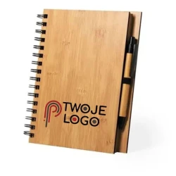Bambusowy notatnik ok. A5 z długopisem z logo